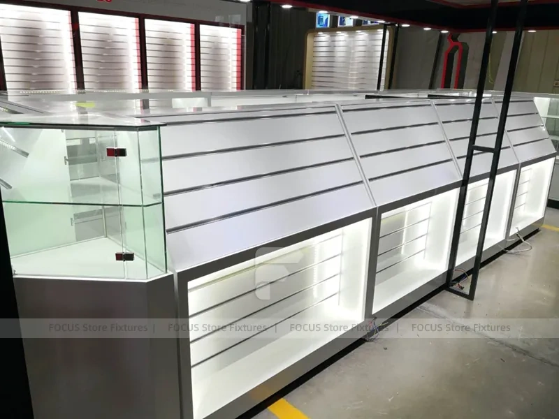 Red Black Samsung Mobile Storefront Fixture