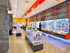 Red Blue Mobile Accessories Wall Store