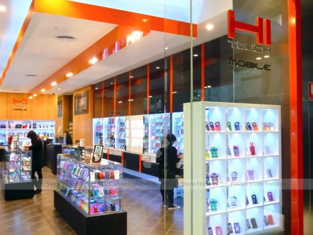 Red Blue Mobile Accessories Wall Store