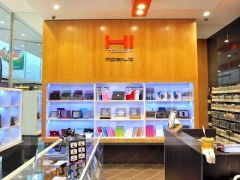 Red Blue Mobile Accessories Wall Store