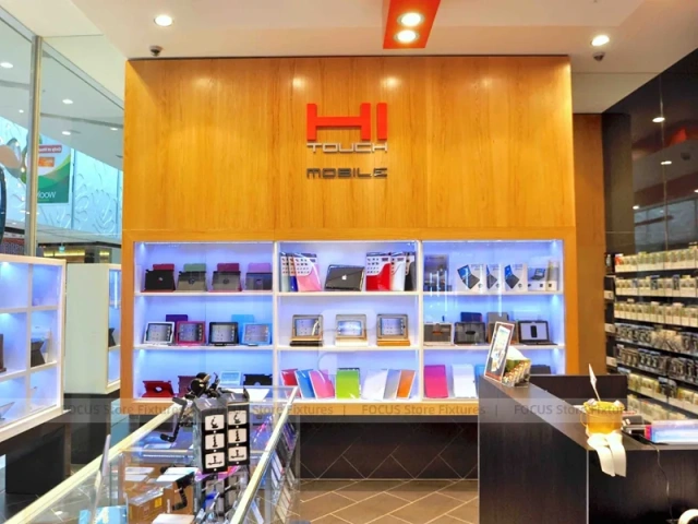 Red Blue Mobile Accessories Wall Store