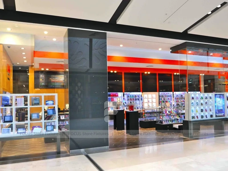 Red Blue Mobile Accessories Wall Store