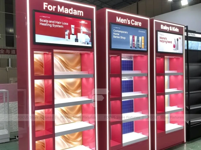 Red Category Beauty Wall Shelving Panels