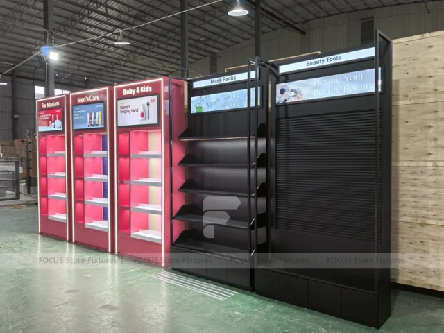 Red Category Beauty Wall Shelving Panels