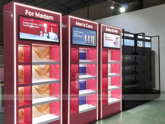Red Category Beauty Wall Shelving Panels