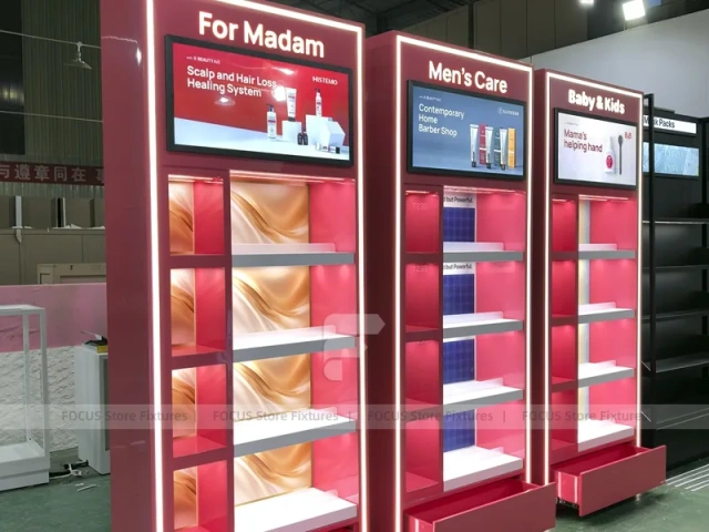 Red Category Beauty Wall Shelving Panels