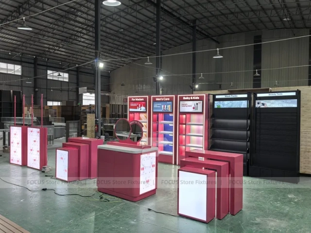 Red Category Beauty Wall Shelving Panels