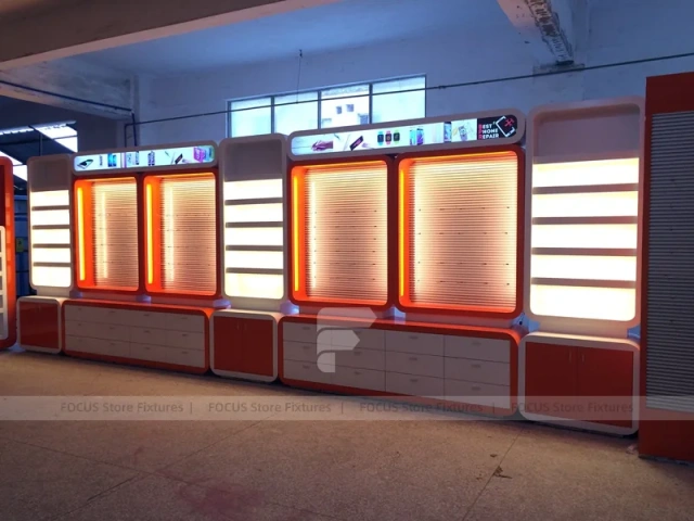 Red Orange Mobile Accessories Wall Display