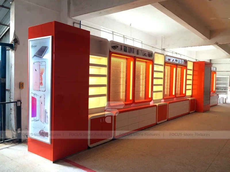 Red Orange Mobile Accessories Wall Display