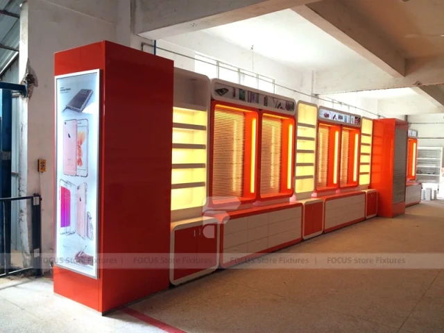 Red Orange Mobile Accessories Wall Display