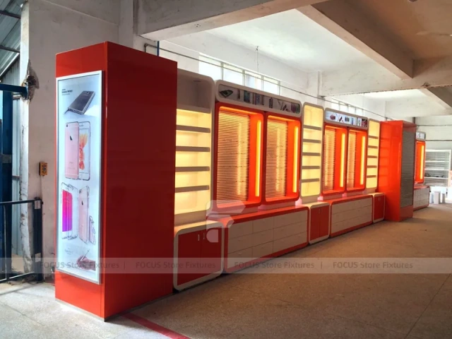 Red Orange Mobile Accessories Wall Display