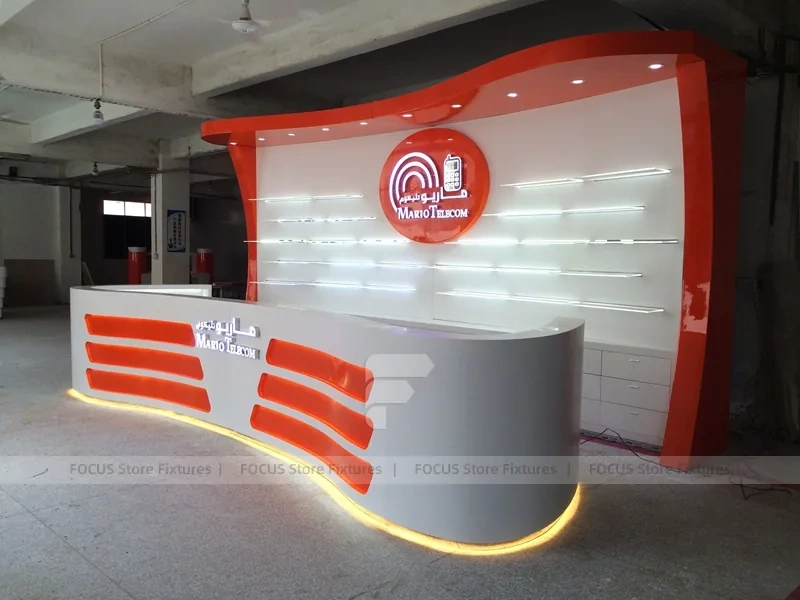 Red Orange Mobile Accessories Wall Display