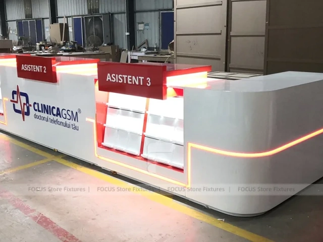 Red White Assistant Phone Checkout Counter Set