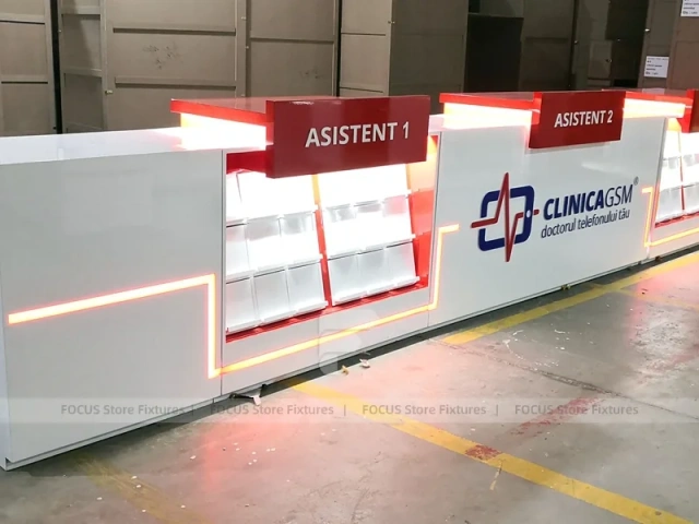 Red White Assistant Phone Checkout Counter Set