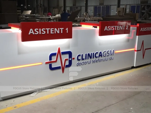 Red White Assistant Phone Checkout Counter Set