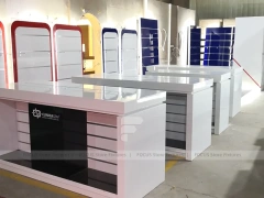 Red White Assistant Phone Checkout Counter Set