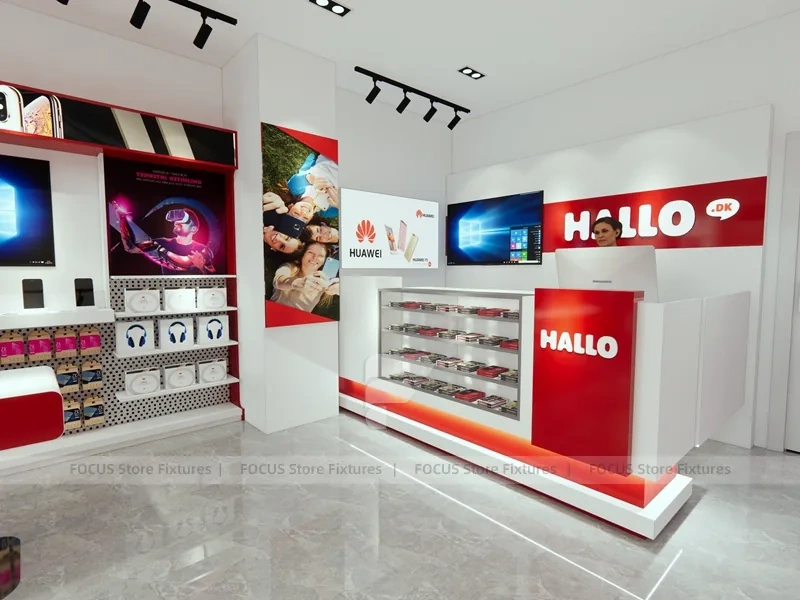 Red White Hayso Mobile Phone Store Interior