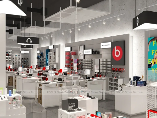 Red White Mobile Phone Experience Store Layout