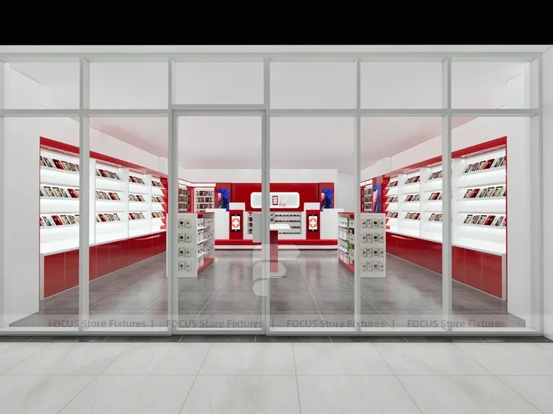 Red White Mobile Phone Store Interior