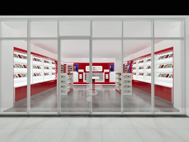 Red White Mobile Phone Store Interior