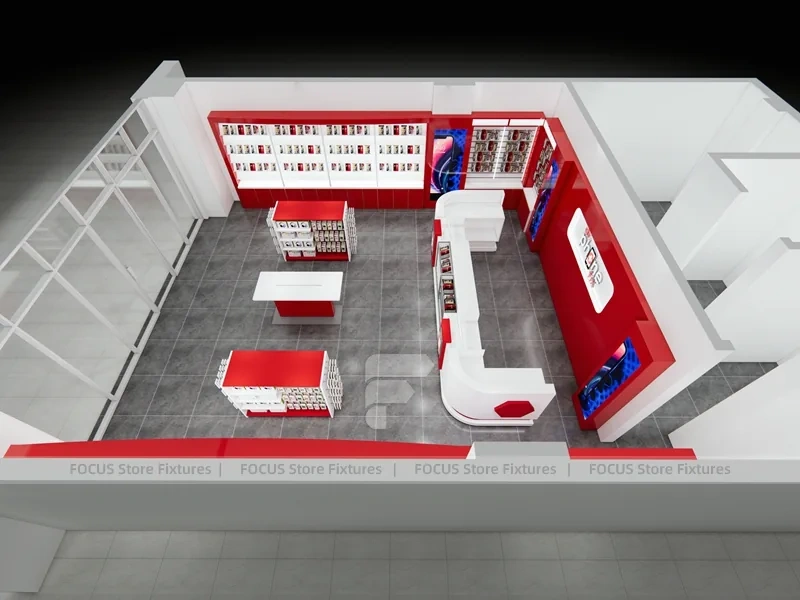Red White Mobile Phone Store Interior