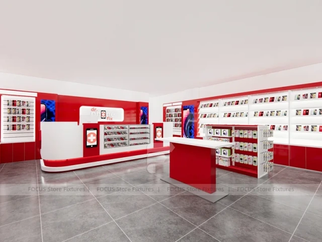 Red White Mobile Phone Store Interior