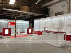 Red White Mobile Phone Store Interior Fixture