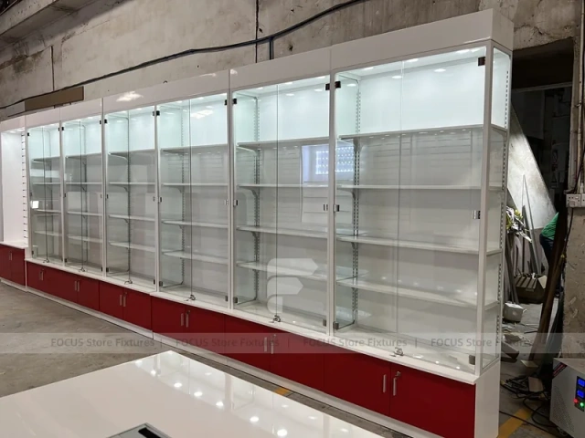 Red White Mobile Phone Store Interior Fixture