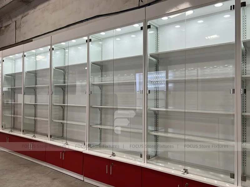 Red White Mobile Phone Store Interior Fixture