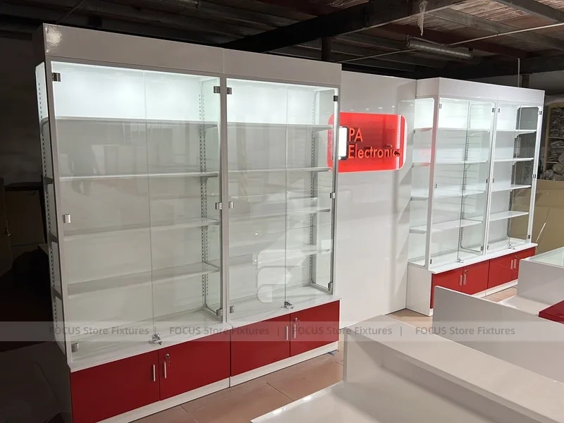 Red White Mobile Phone Store Interior Fixture