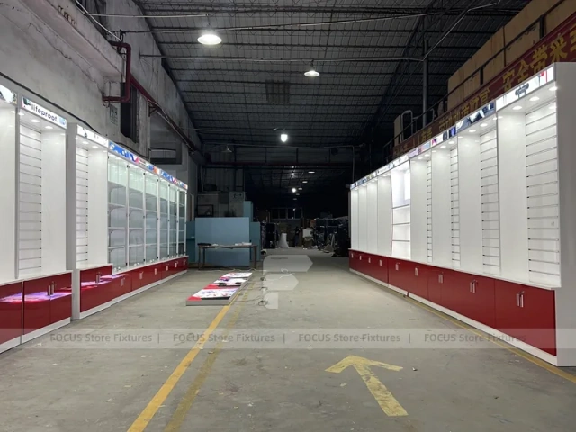 Red White Mobile Phone Store Interior Fixture