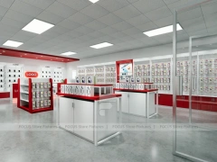Red White Mobile Phone Store Interior Fixtures