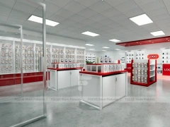 Red White Mobile Phone Store Interior Fixtures
