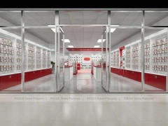 Red White Mobile Phone Store Interior Fixtures