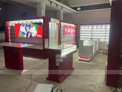 Red White Mobile Phone Wall Display Counter