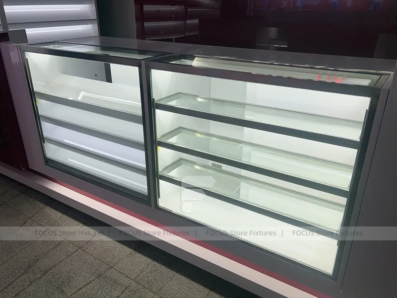 Red White Mobile Phone Wall Display Counter