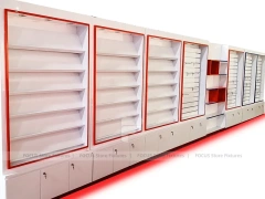Red White Mobile Phone Wall Shelving Unit