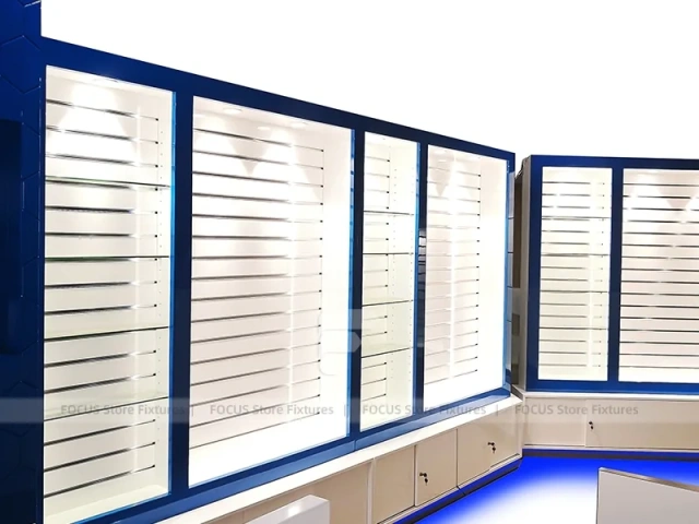 Red White Mobile Phone Wall Shelving Unit