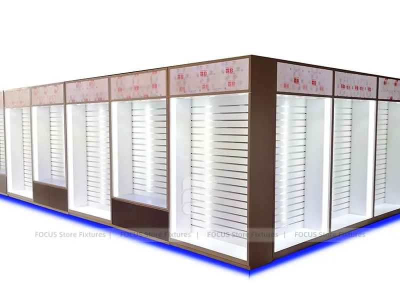 Red White Mobile Phone Wall Shelving Unit