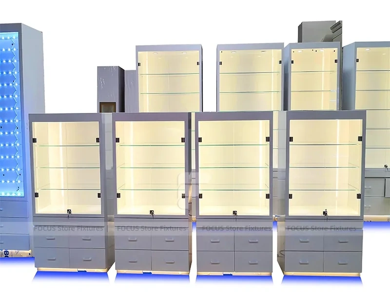 Red White Mobile Phone Wall Shelving Unit