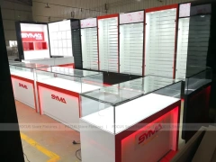 Red White Mobile Store 3D Interior Layout