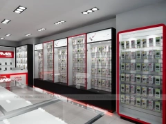 Red White Mobile Store 3D Interior Layout