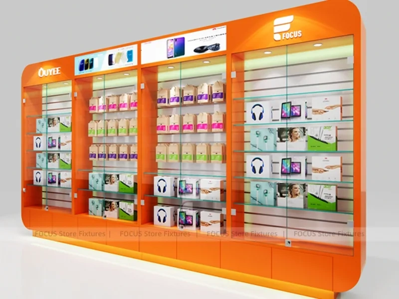 Red White Ouye Mobile Accessories Store Display