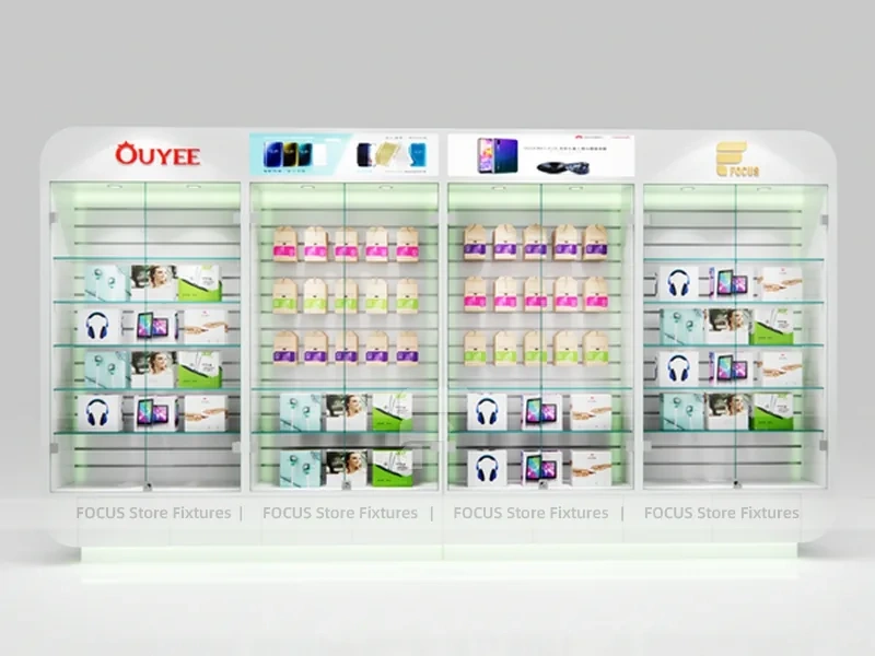 Red White Ouye Mobile Accessories Store Display