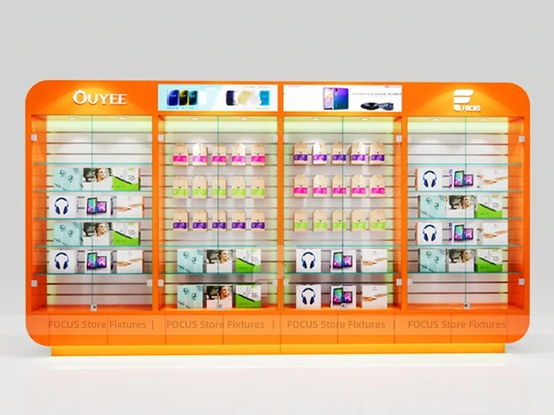 Red White Ouye Mobile Accessories Store Display