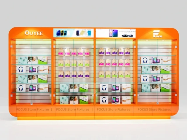 Red White Ouye Mobile Accessories Store Display