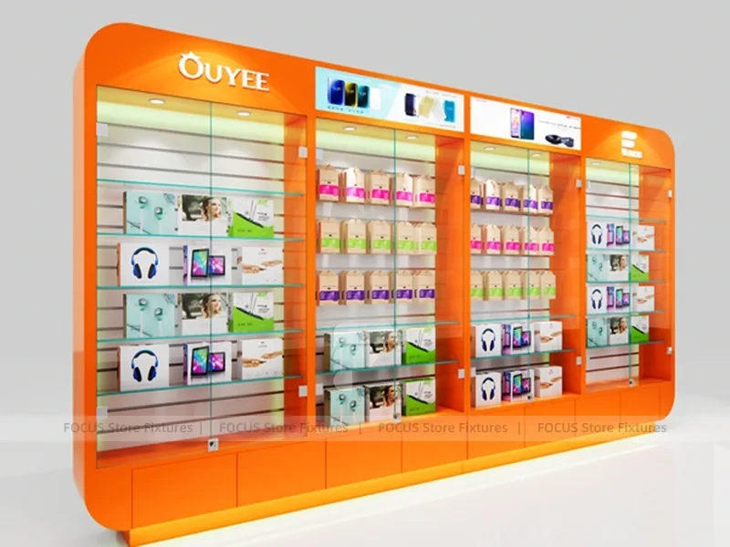 Red White Ouye Mobile Accessories Store Display