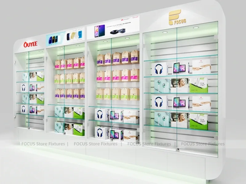 Red White Ouye Mobile Accessories Store Display