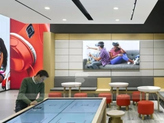 Red White Phone Experience Store Interior
