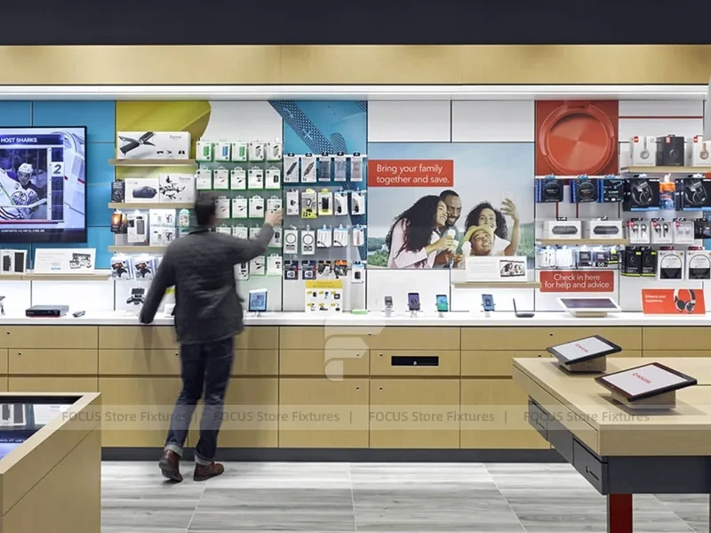 Red White Phone Experience Store Interior